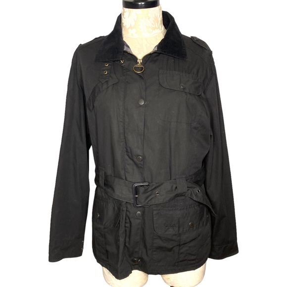 Barbour Jackets & Blazers - Barbour Black Amelia Coat Plaid Lining Size 12